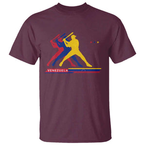 Baseball Venezuela Sport Fan Venezuelan Flag Batter Player T Shirt TS11 Maroon Print Your Wear