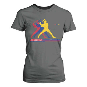 Baseball Venezuela Sport Fan Venezuelan Flag Batter Player T Shirt For Women TS11 Dark Heather Print Your Wear