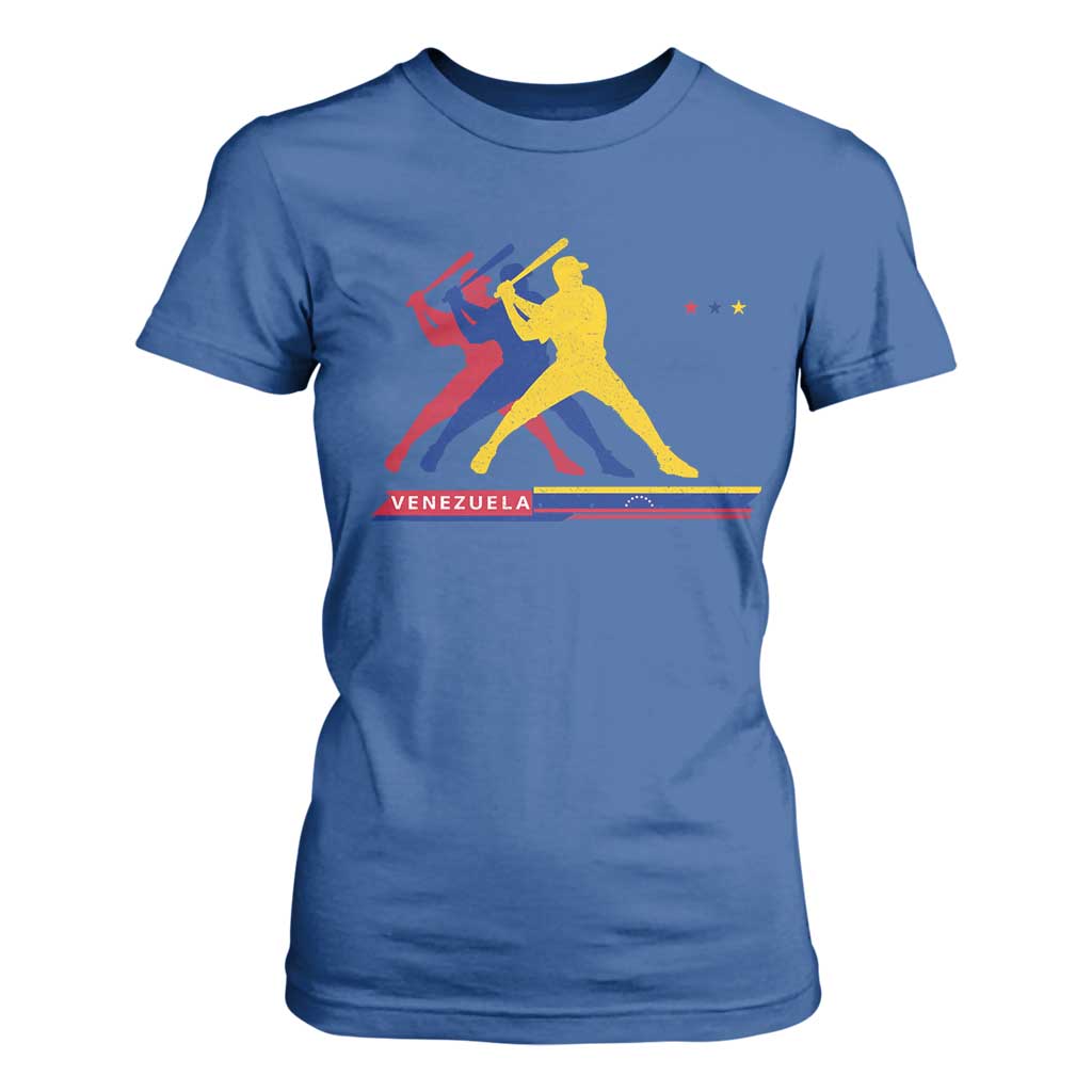Baseball Venezuela Sport Fan Venezuelan Flag Batter Player T Shirt For Women TS11 Royal Blue Print Your Wear