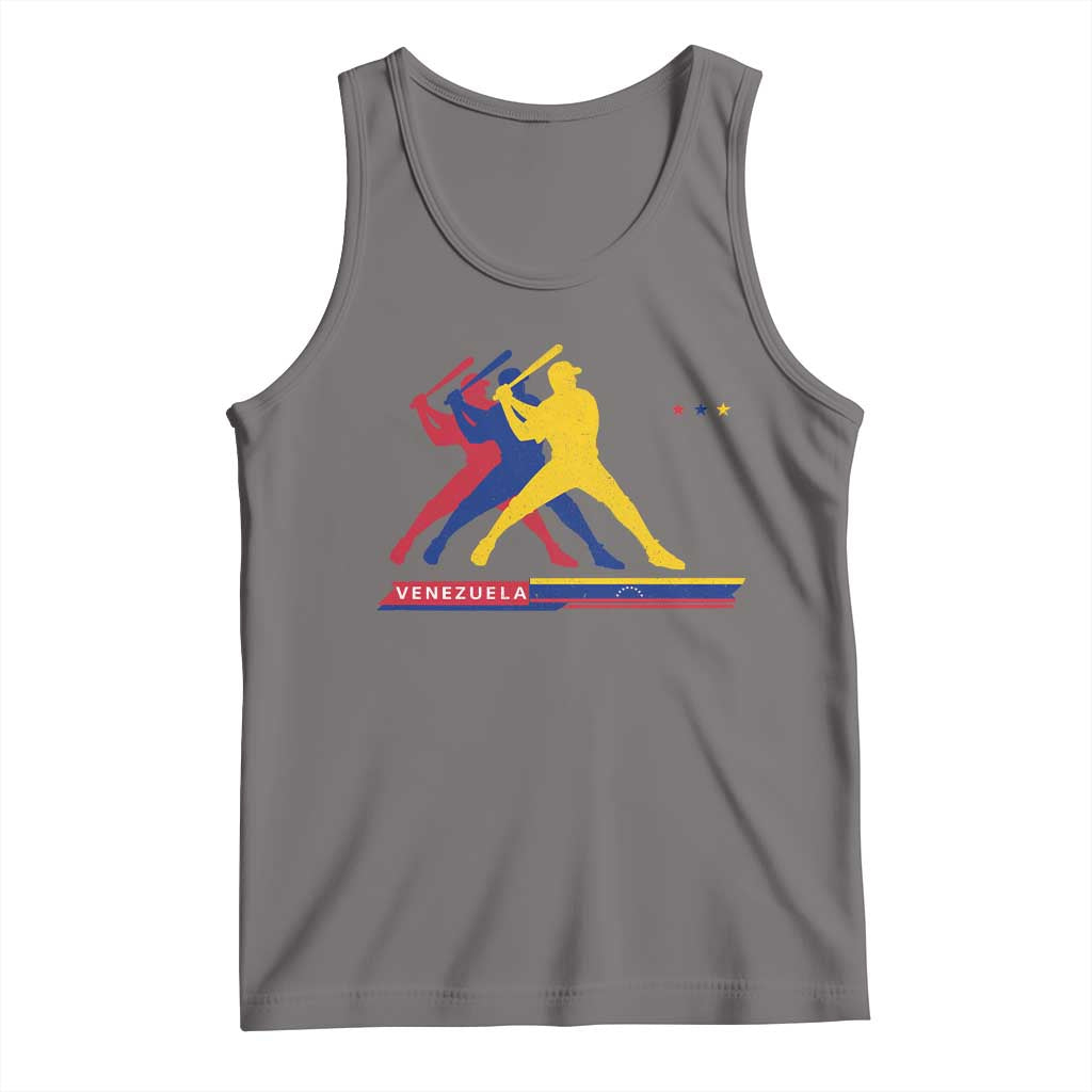 Baseball Venezuela Sport Fan Venezuelan Flag Batter Player Tank Top TS11 Deep Heather Print Your Wear