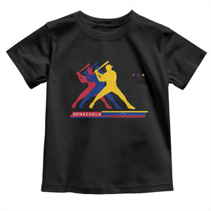 Baseball Venezuela Sport Fan Venezuelan Flag Batter Player Toddler T Shirt TS11 Black Print Your Wear