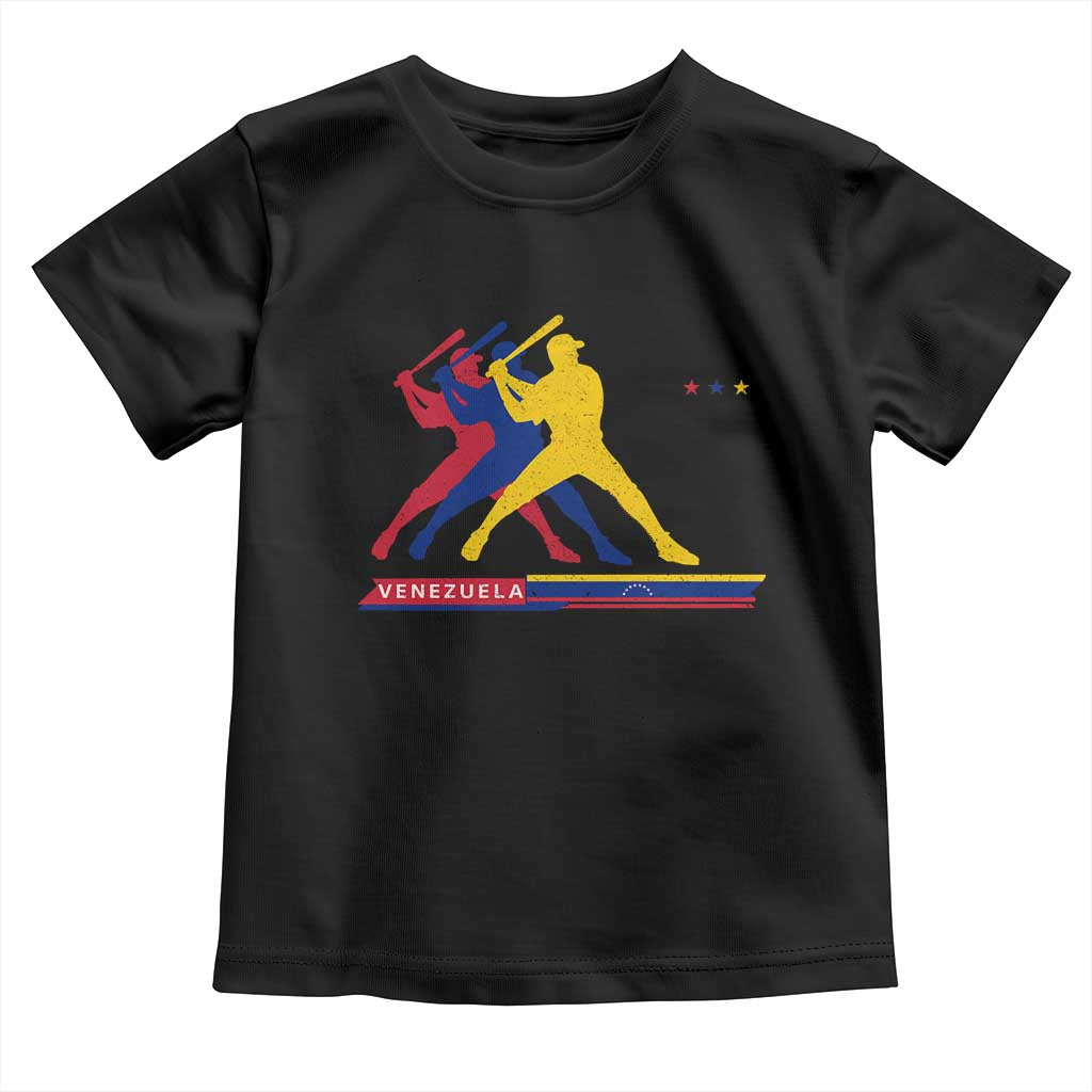 Baseball Venezuela Sport Fan Venezuelan Flag Batter Player Toddler T Shirt TS11 Black Print Your Wear