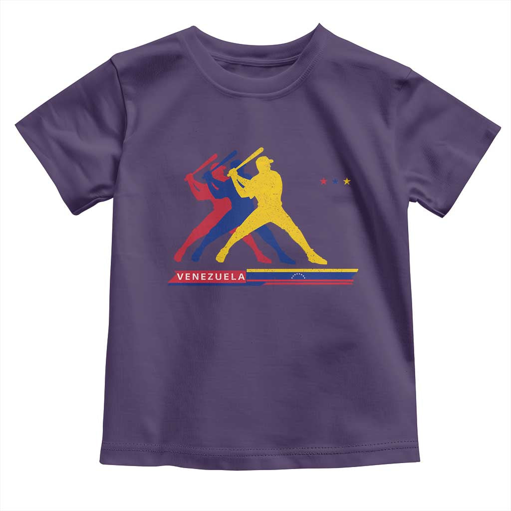 Baseball Venezuela Sport Fan Venezuelan Flag Batter Player Toddler T Shirt TS11 Purple Print Your Wear