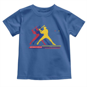 Baseball Venezuela Sport Fan Venezuelan Flag Batter Player Toddler T Shirt TS11 Royal Blue Print Your Wear