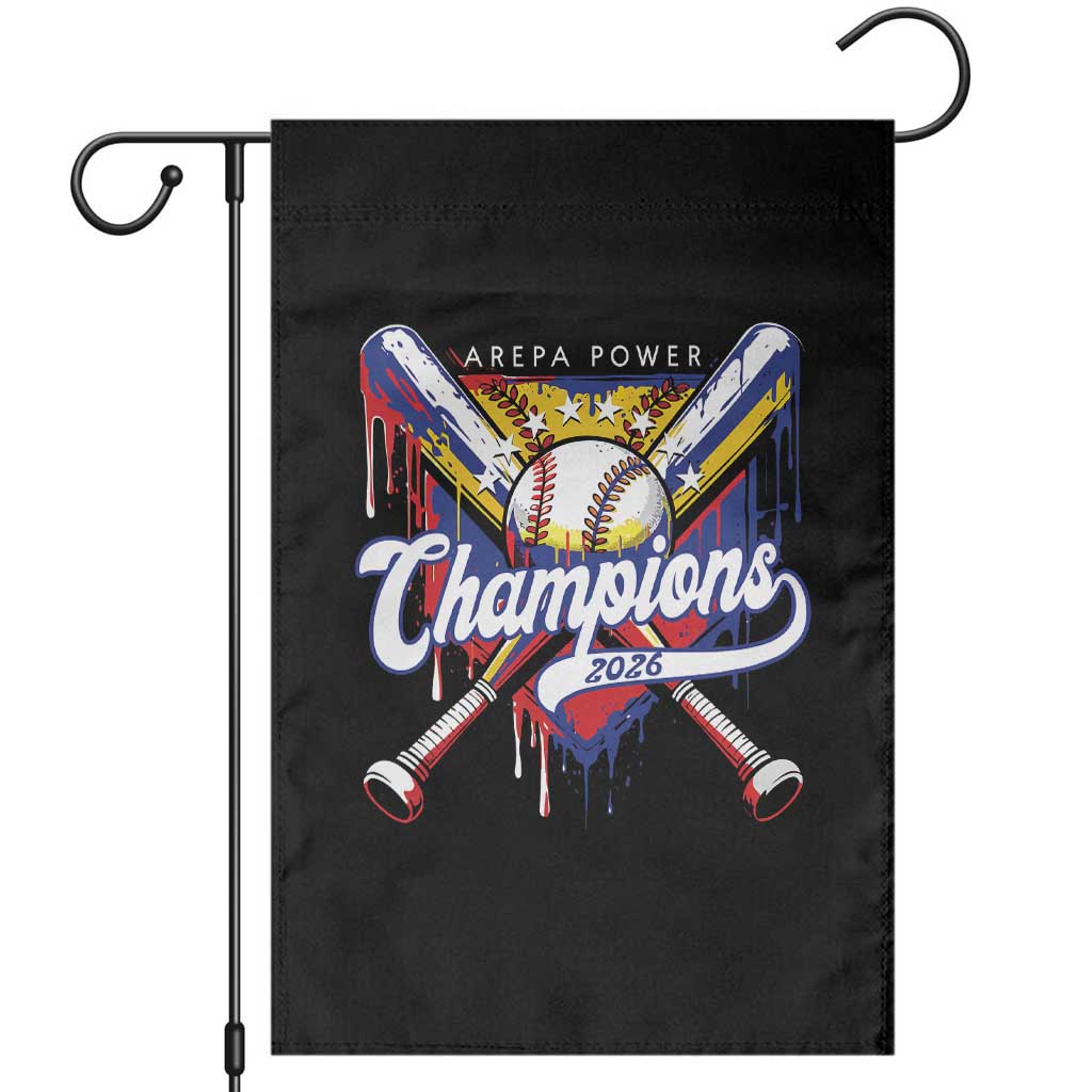 Venezuela Champions 2026 Garden Flag Baseball Lover Home Plate Drip TS11 Black Print Your Wear