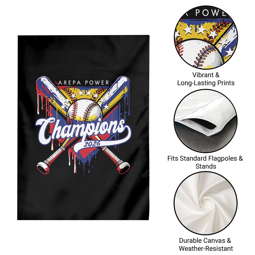 Venezuela Champions 2026 Garden Flag Baseball Lover Home Plate Drip TS11 Print Your Wear