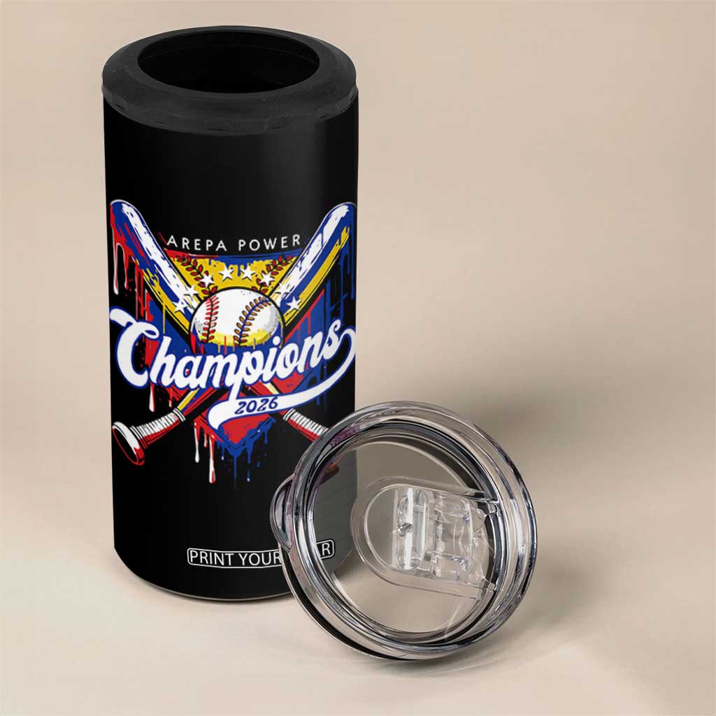 Venezuela Champions 2026 4 in 1 Can Cooler Tumbler Baseball Lover Home Plate Drip TS11 Print Your Wear