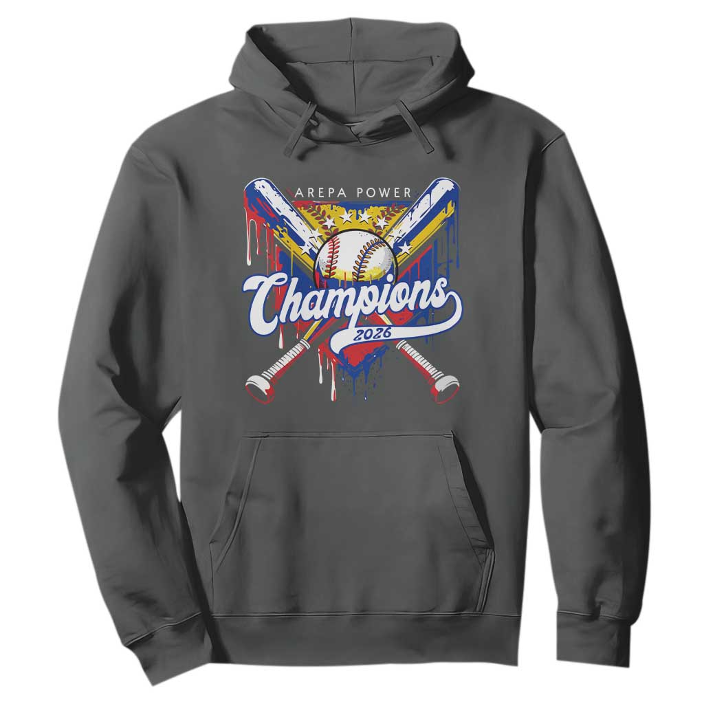 Venezuela Champions 2026 Hoodie Baseball Lover Home Plate Drip TS11 Dark Heather Print Your Wear