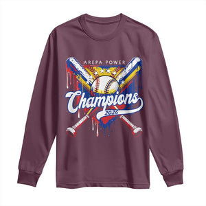 Venezuela Champions 2026 Long Sleeve Shirt Baseball Lover Home Plate Drip TS11 Maroon Print Your Wear