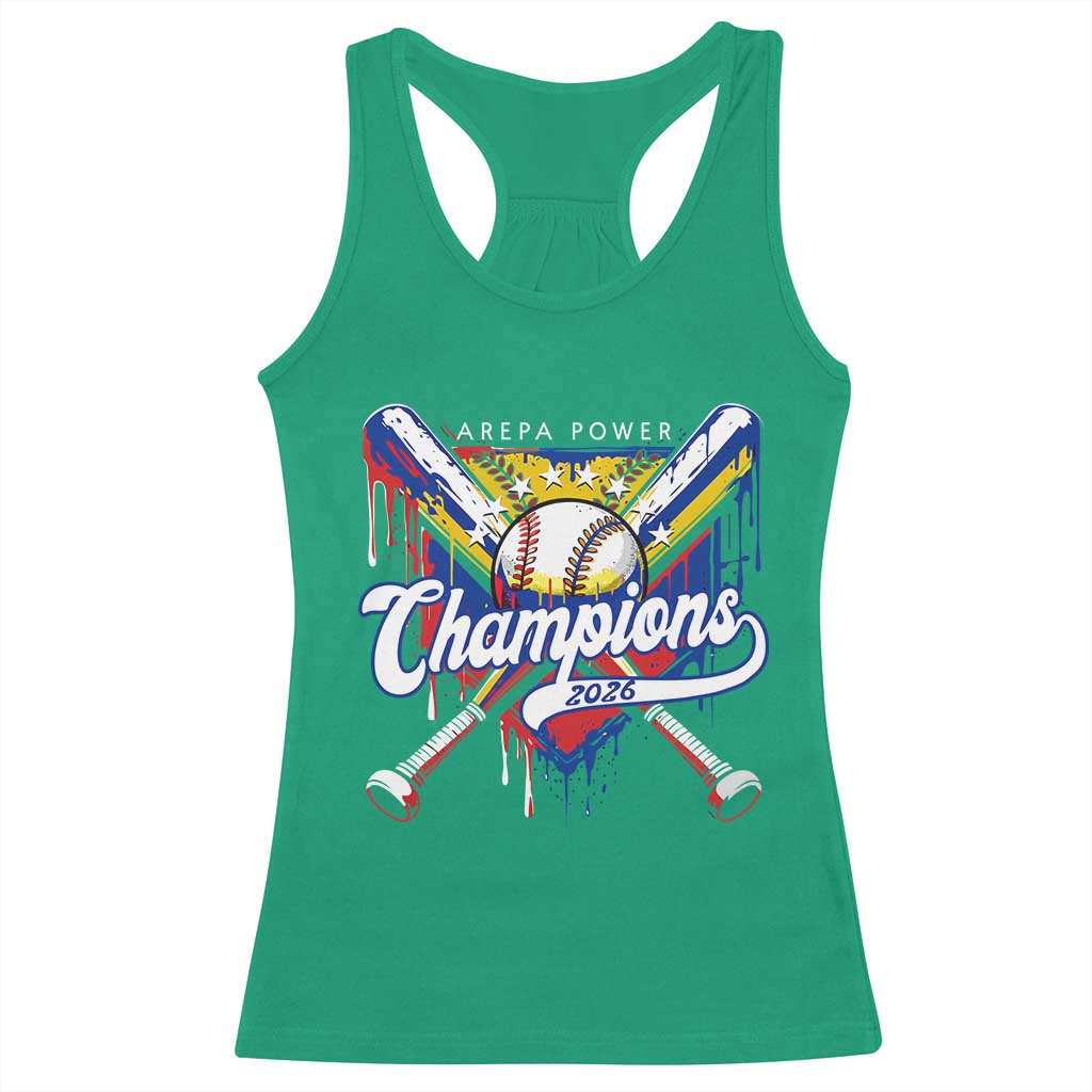 Venezuela Champions 2026 Racerback Tank Top Baseball Lover Home Plate Drip TS11 Irish Green Print Your Wear