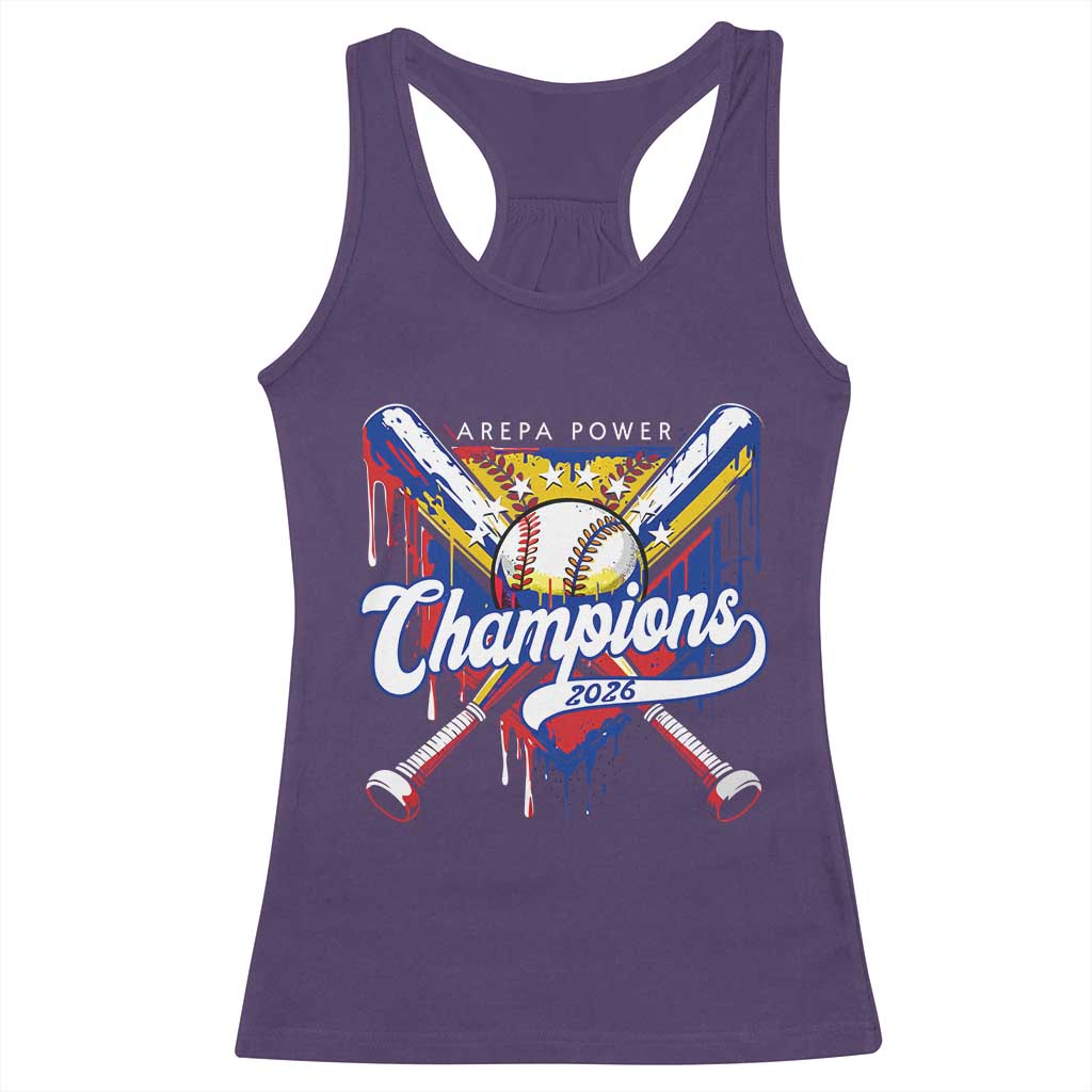 Venezuela Champions 2026 Racerback Tank Top Baseball Lover Home Plate Drip TS11 Purple Print Your Wear