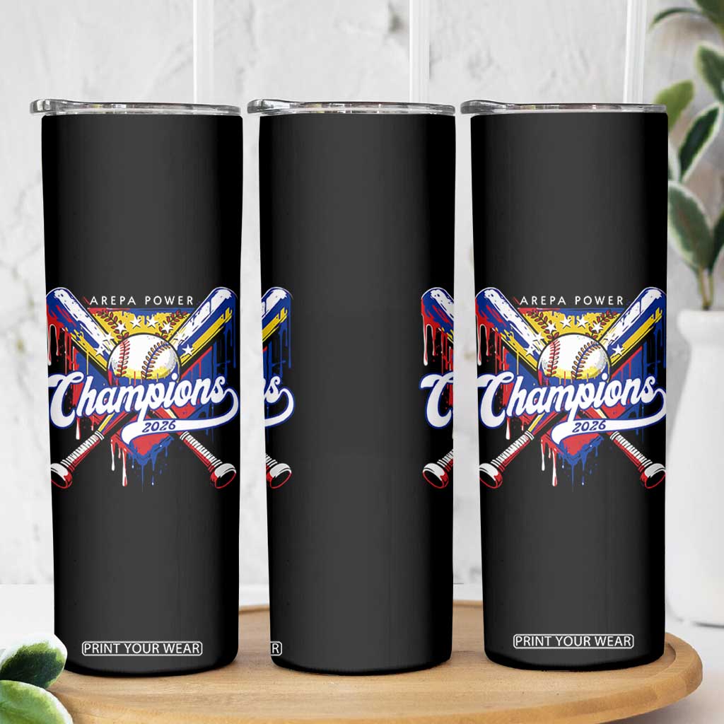 Venezuela Champions 2026 Skinny Tumbler Baseball Lover Home Plate Drip TS11 Print Your Wear