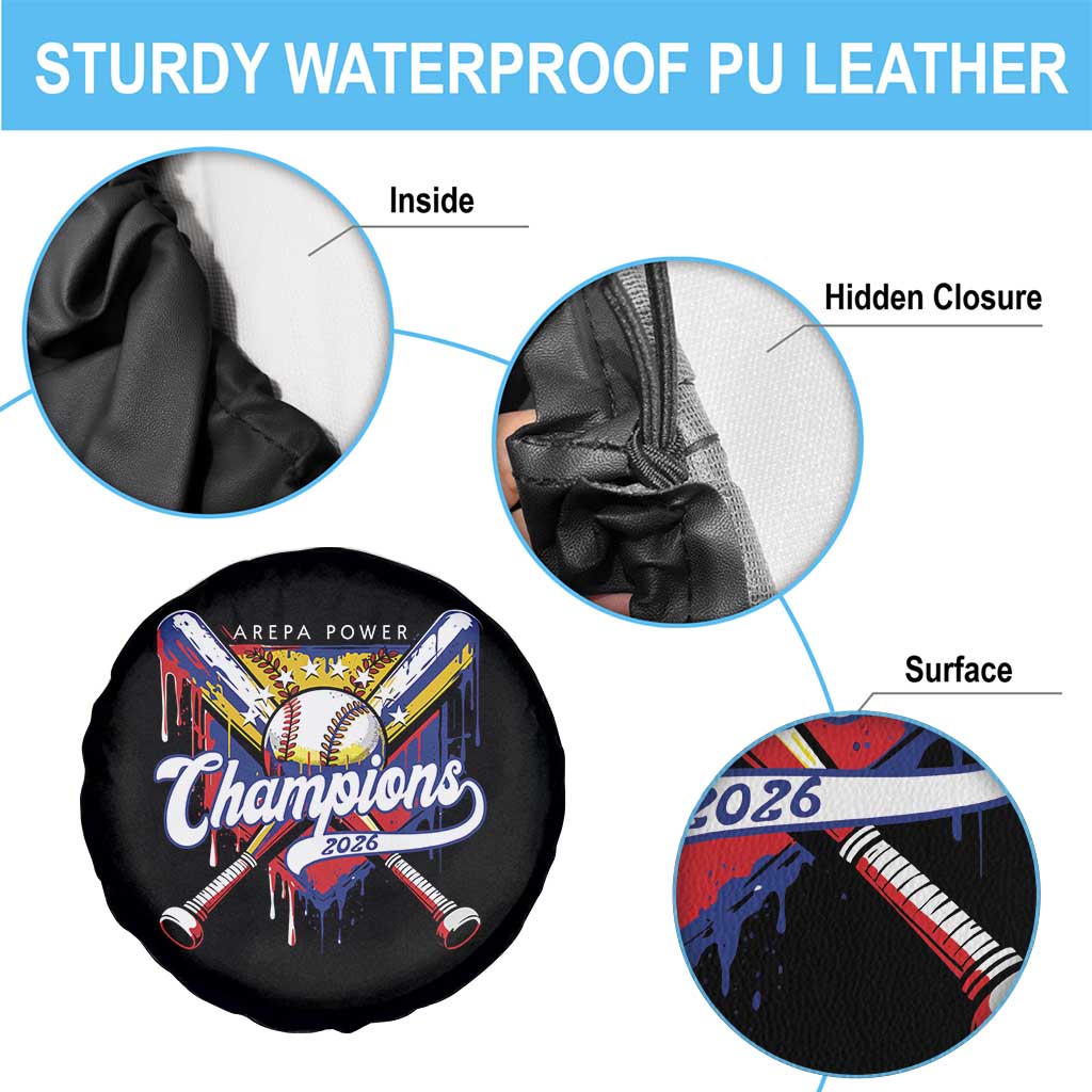 Venezuela Champions 2026 Spare Tire Cover Baseball Lover Home Plate Drip TS11 Print Your Wear