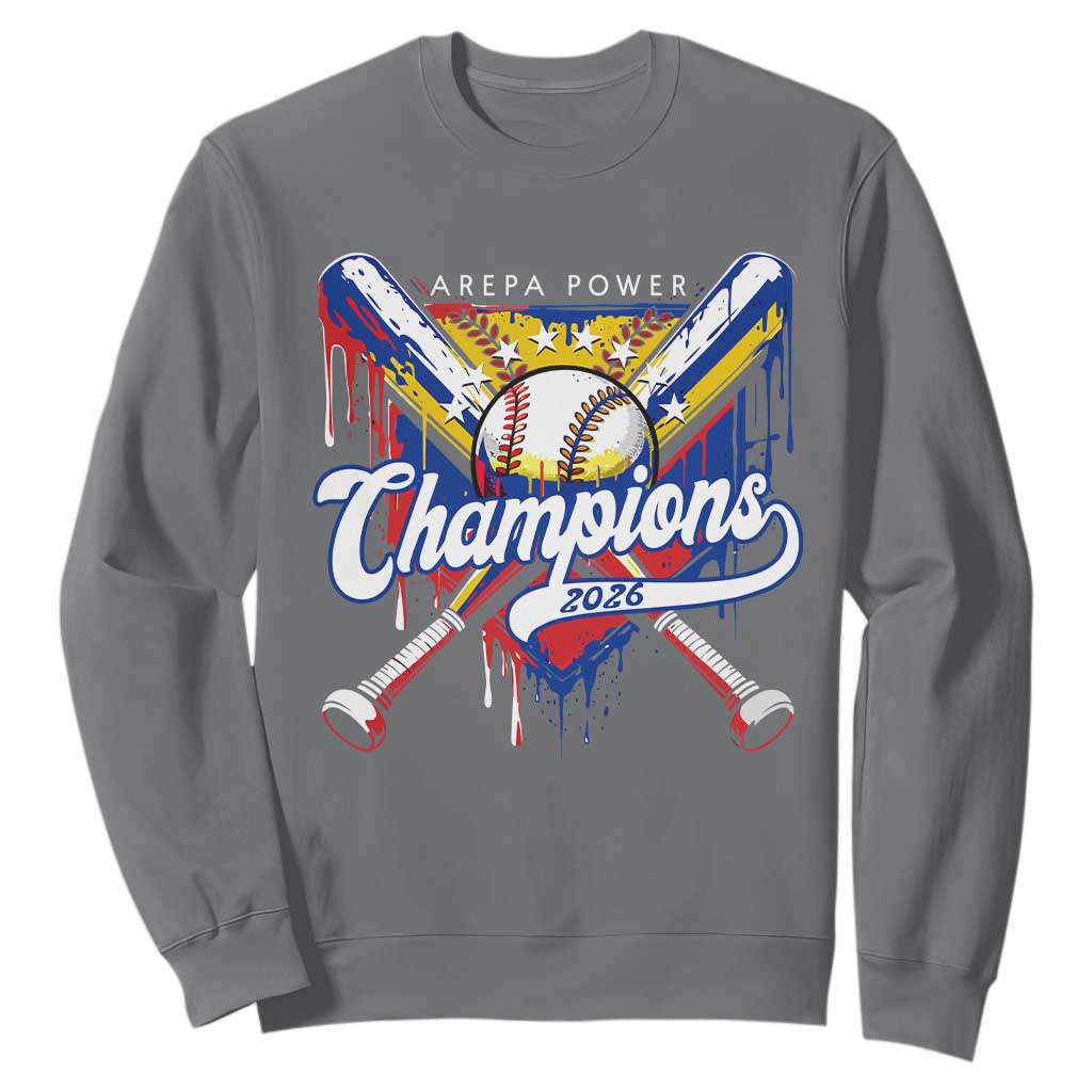 Venezuela Champions 2026 Sweatshirt Baseball Lover Home Plate Drip TS11 Charcoal Print Your Wear