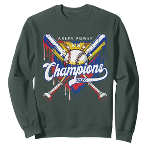 Venezuela Champions 2026 Sweatshirt Baseball Lover Home Plate Drip TS11 Dark Forest Green Print Your Wear