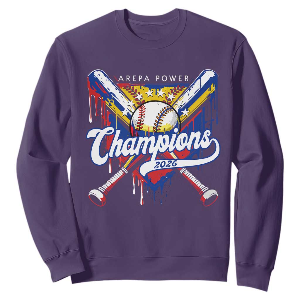 Venezuela Champions 2026 Sweatshirt Baseball Lover Home Plate Drip TS11 Purple Print Your Wear