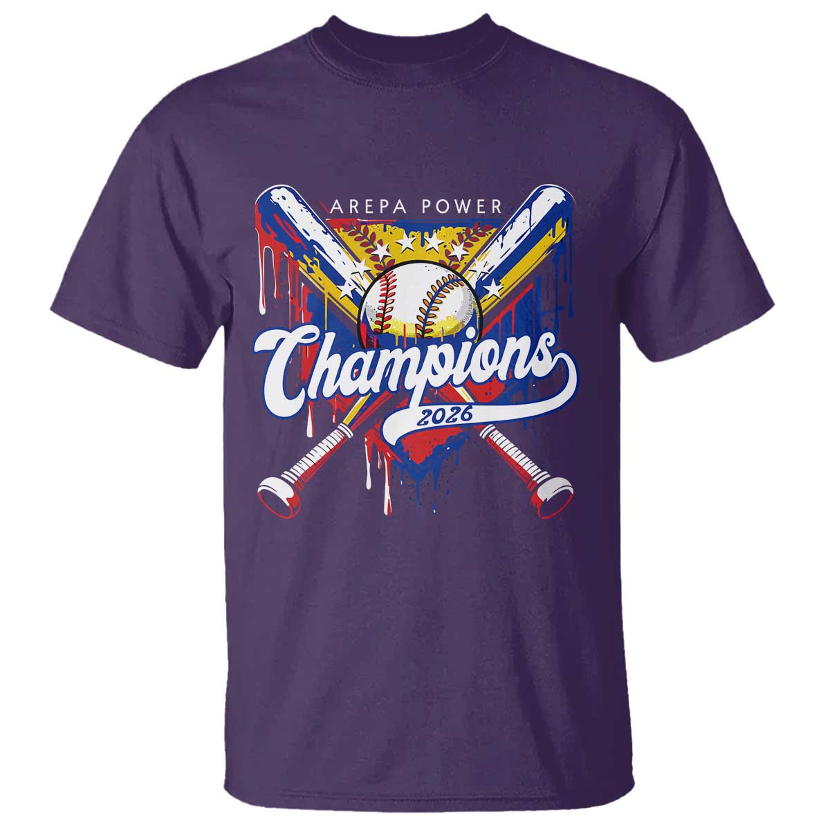 Venezuela Champions 2026 T Shirt Baseball Lover Home Plate Drip TS11 Purple Print Your Wear