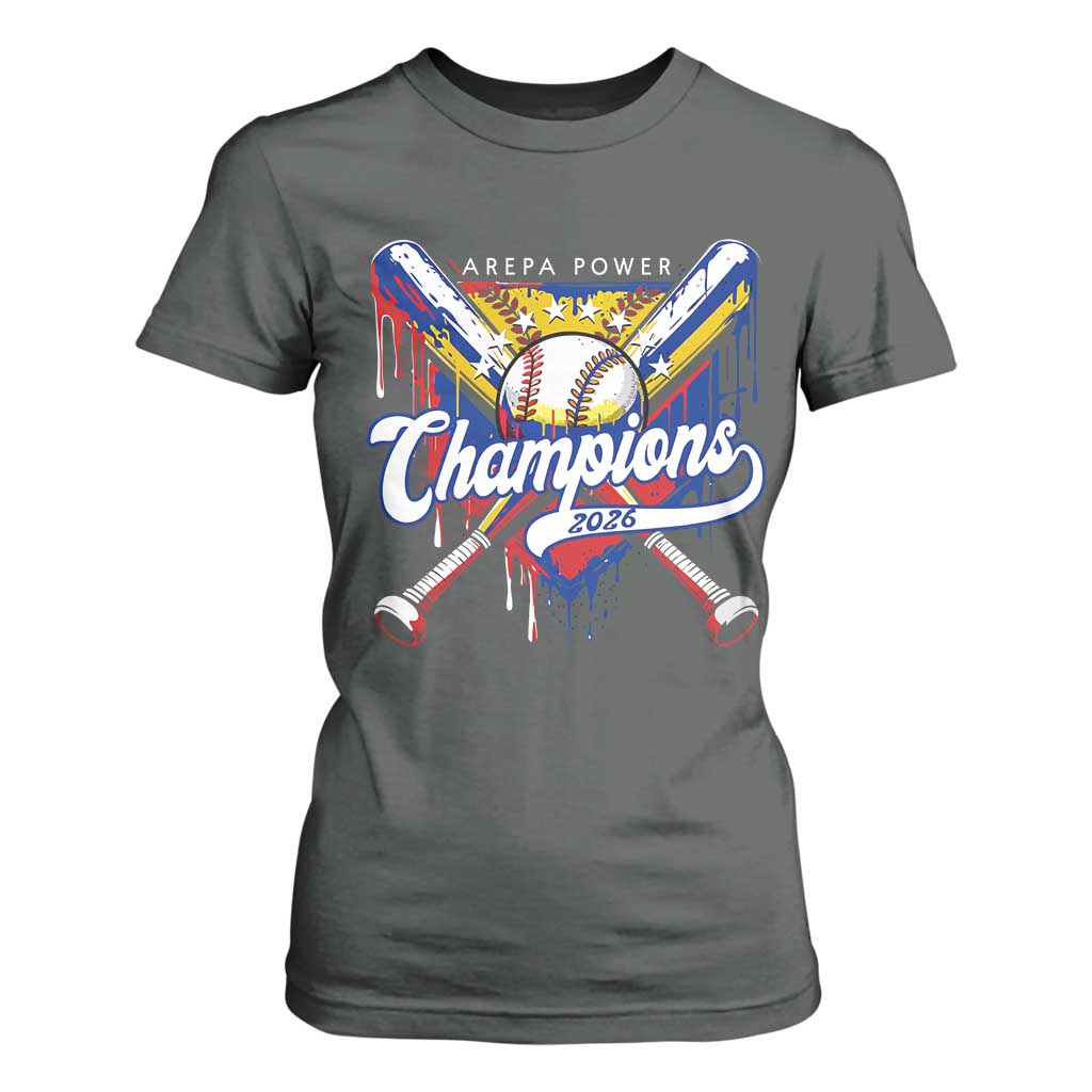 Venezuela Champions 2026 T Shirt For Women Baseball Lover Home Plate Drip TS11 Dark Heather Print Your Wear