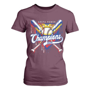 Venezuela Champions 2026 T Shirt For Women Baseball Lover Home Plate Drip TS11 Maroon Print Your Wear