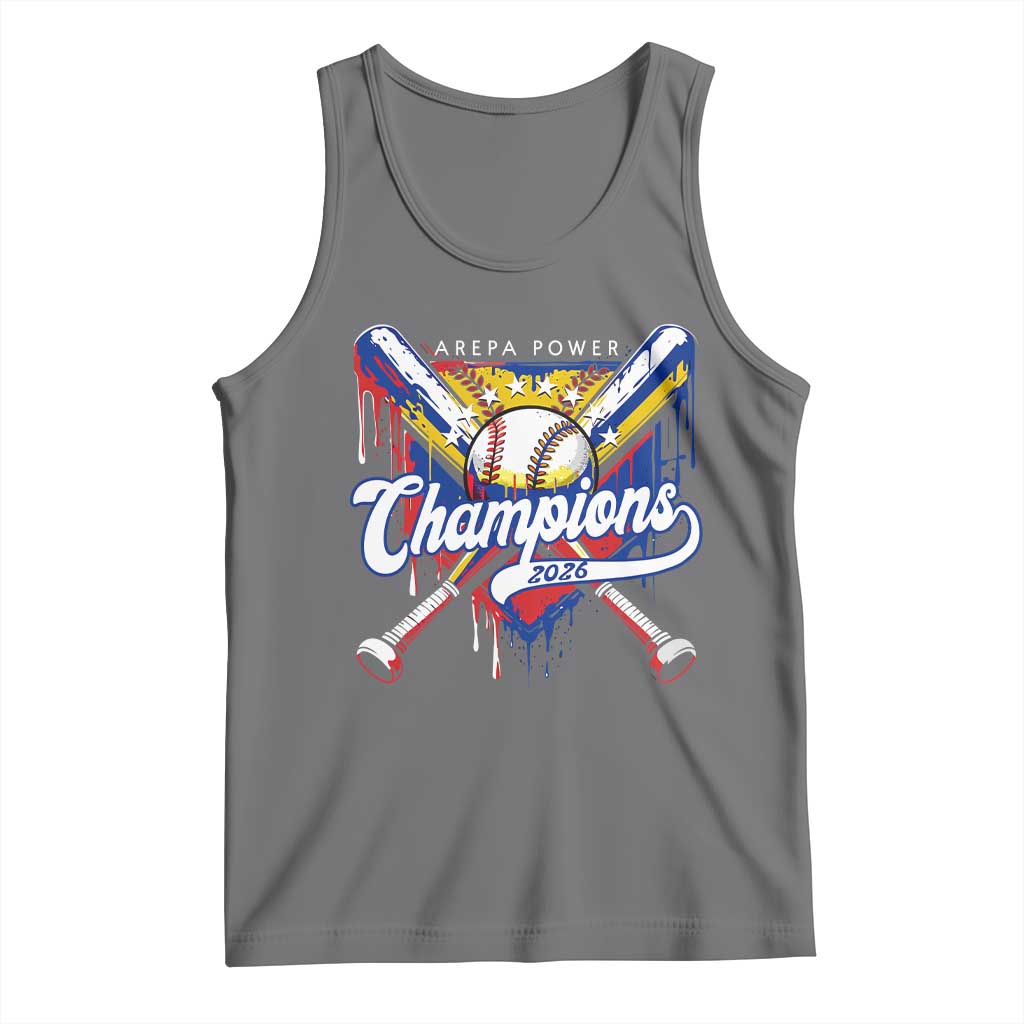 Venezuela Champions 2026 Tank Top Baseball Lover Home Plate Drip TS11 Black Heather Print Your Wear