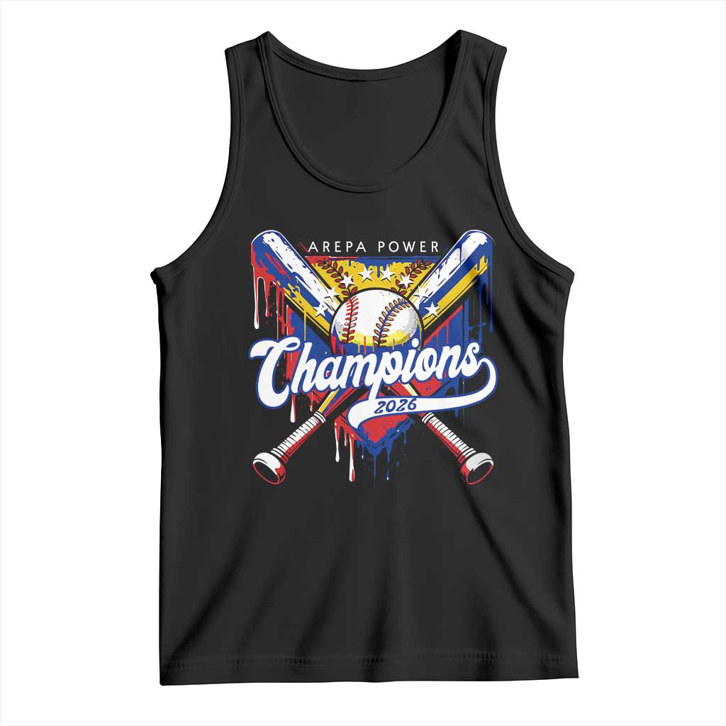 Venezuela Champions 2026 Tank Top Baseball Lover Home Plate Drip TS11 Black Print Your Wear