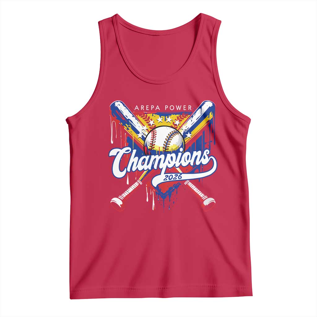 Venezuela Champions 2026 Tank Top Baseball Lover Home Plate Drip TS11 Red Print Your Wear