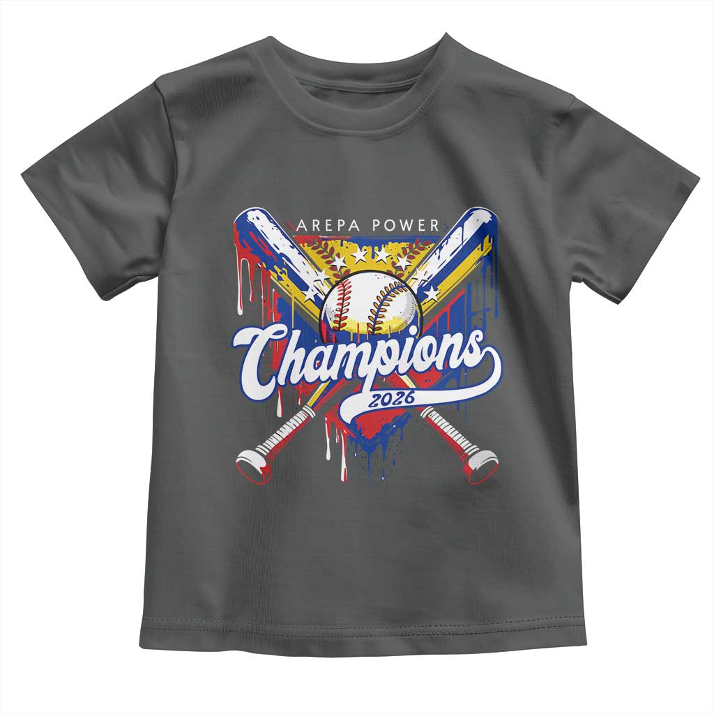 Venezuela Champions 2026 Toddler T Shirt Baseball Lover Home Plate Drip TS11 Dark Heather Print Your Wear