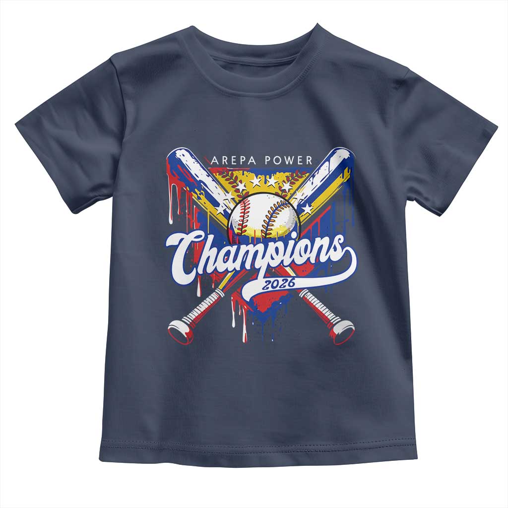 Venezuela Champions 2026 Toddler T Shirt Baseball Lover Home Plate Drip TS11 Navy Print Your Wear