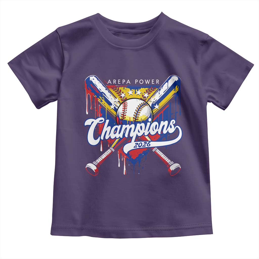 Venezuela Champions 2026 Toddler T Shirt Baseball Lover Home Plate Drip TS11 Purple Print Your Wear