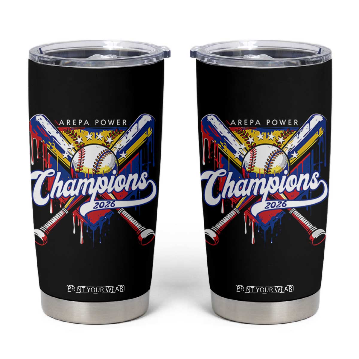 Venezuela Champions 2026 Tumbler Cup Baseball Lover Home Plate Drip TS11 Black Print Your Wear