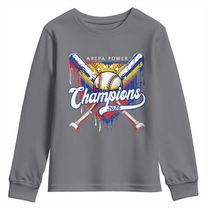 Venezuela Champions 2026 Youth Sweatshirt Baseball Lover Home Plate Drip TS11 Charcoal Print Your Wear