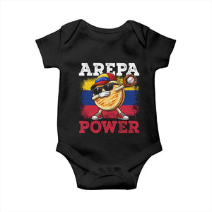 Funny Arepa Power Venezuela Baseball Lover Baby Onesie Cute Dabbing Arepa TS11 Black Print Your Wear