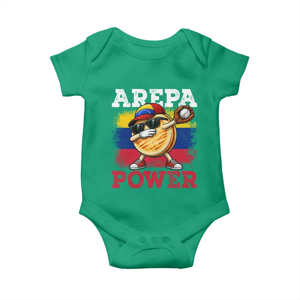 Funny Arepa Power Venezuela Baseball Lover Baby Onesie Cute Dabbing Arepa TS11 Irish Green Print Your Wear