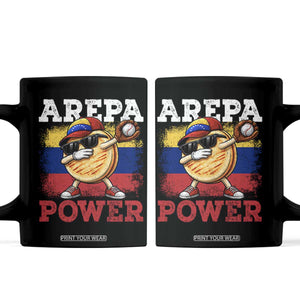 Funny Arepa Power Venezuela Baseball Lover Coffee Mug Cute Dabbing Arepa TS11 Black Print Your Wear