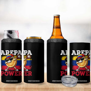 Funny Arepa Power Venezuela Baseball Lover 4 in 1 Can Cooler Tumbler Cute Dabbing Arepa TS11 Print Your Wear