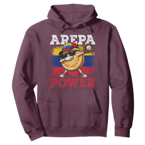 Funny Arepa Power Venezuela Baseball Lover Hoodie Cute Dabbing Arepa TS11 Maroon Print Your Wear