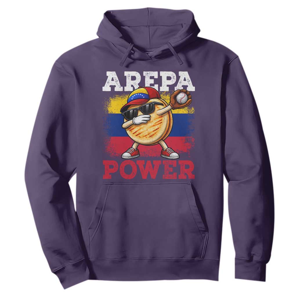 Funny Arepa Power Venezuela Baseball Lover Hoodie Cute Dabbing Arepa TS11 Purple Print Your Wear