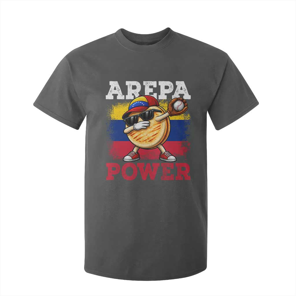 Funny Arepa Power Venezuela Baseball Lover T Shirt For Kid Cute Dabbing Arepa TS11 Dark Heather Print Your Wear