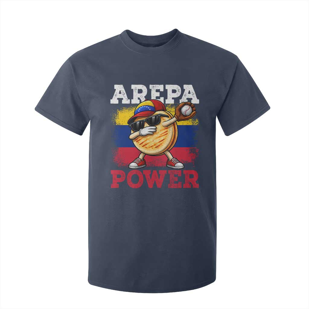 Funny Arepa Power Venezuela Baseball Lover T Shirt For Kid Cute Dabbing Arepa TS11 Navy Print Your Wear