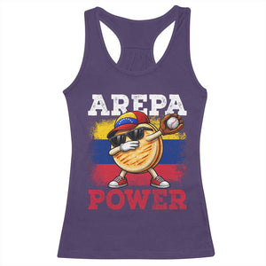 Funny Arepa Power Venezuela Baseball Lover Racerback Tank Top Cute Dabbing Arepa TS11 Purple Print Your Wear