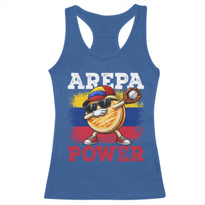 Funny Arepa Power Venezuela Baseball Lover Racerback Tank Top Cute Dabbing Arepa TS11 Royal Blue Print Your Wear