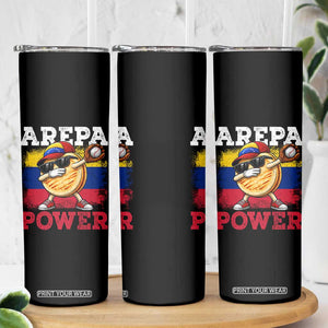 Funny Arepa Power Venezuela Baseball Lover Skinny Tumbler Cute Dabbing Arepa TS11 Print Your Wear