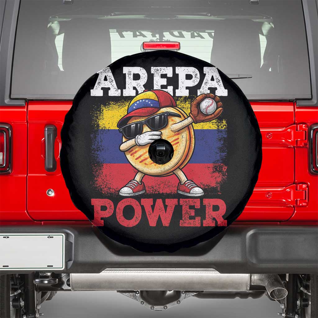 Funny Arepa Power Venezuela Baseball Lover Spare Tire Cover Cute Dabbing Arepa TS11 Black Print Your Wear