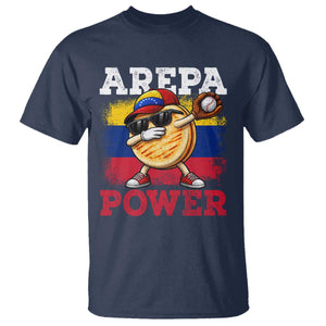 Funny Arepa Power Venezuela Baseball Lover T Shirt - Cute Dabbing Arepa TS11 Navy Print Your Wear