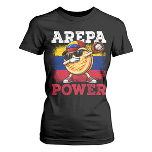 Funny Arepa Power Venezuela Baseball Lover T Shirt For Women Cute Dabbing Arepa TS11 Black Print Your Wear