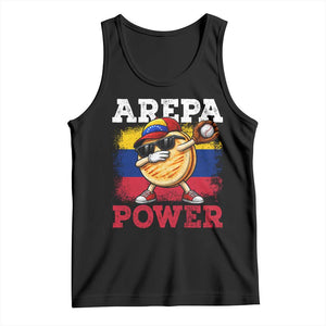 Funny Arepa Power Venezuela Baseball Lover Tank Top Cute Dabbing Arepa TS11 Black Print Your Wear