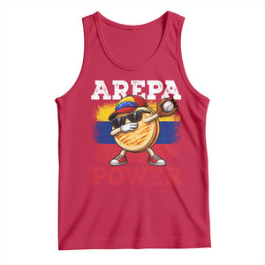 Funny Arepa Power Venezuela Baseball Lover Tank Top Cute Dabbing Arepa TS11 Red Print Your Wear
