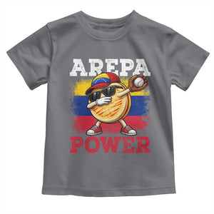 Funny Arepa Power Venezuela Baseball Lover Toddler T Shirt Cute Dabbing Arepa TS11 Charcoal Print Your Wear