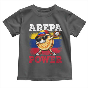 Funny Arepa Power Venezuela Baseball Lover Toddler T Shirt Cute Dabbing Arepa TS11 Dark Heather Print Your Wear