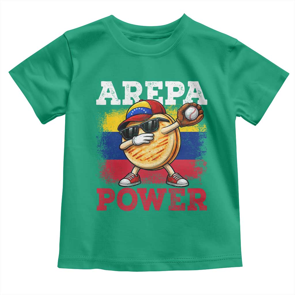 Funny Arepa Power Venezuela Baseball Lover Toddler T Shirt Cute Dabbing Arepa TS11 Irish Green Print Your Wear